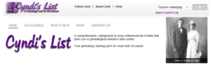 “Tucson newspaper” keyword search at CyndisList