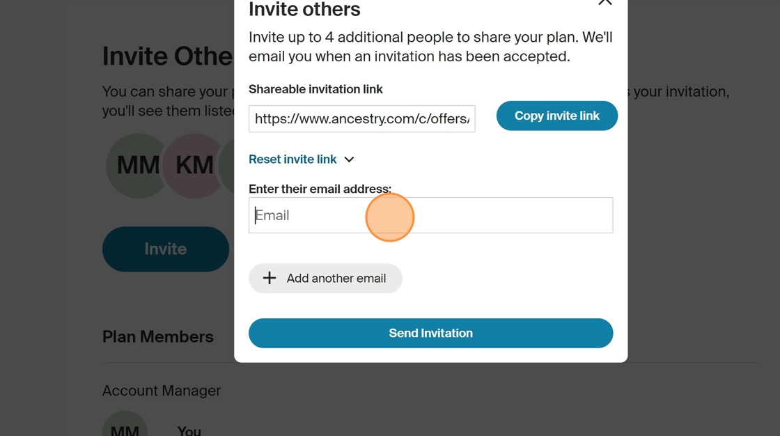 Enter the email of the person you want to share with