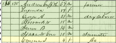 1860 Census record showing adopted children as 