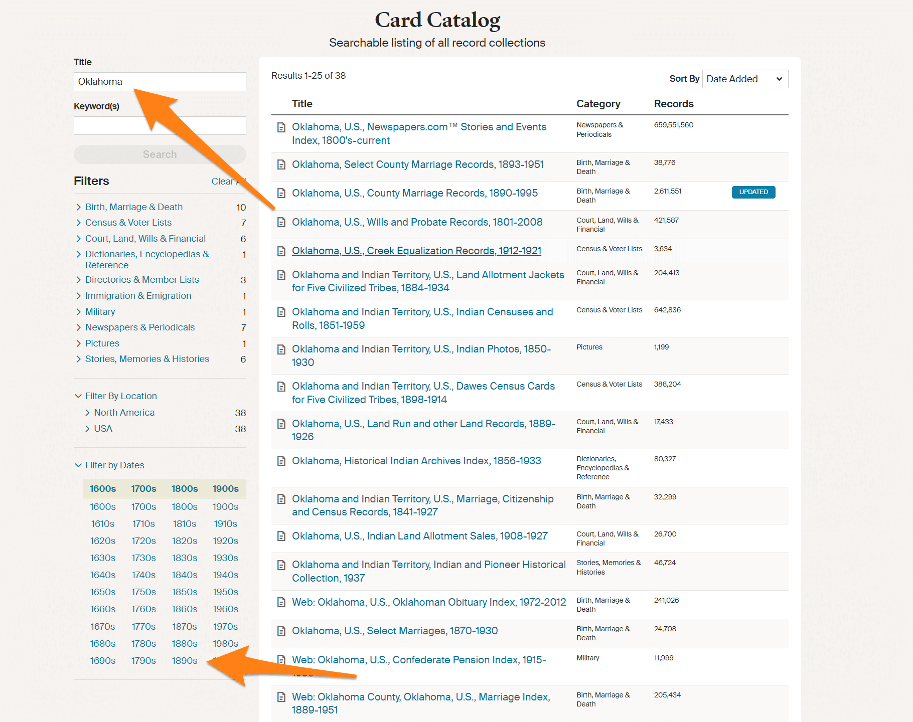 Ancestry Card Catalog