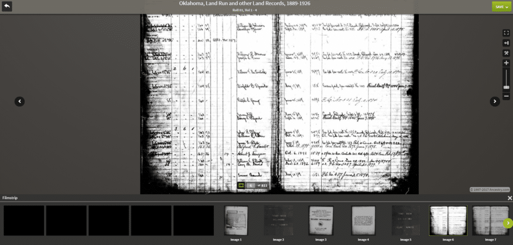 Oklahoma Tract Book Record - Ancestry Collection