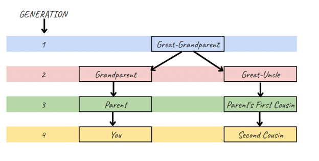 Second cousin chart