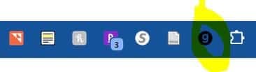 This screen shot shows the location of the Goldie May extension icon in the extensions toolbar of the web browser.