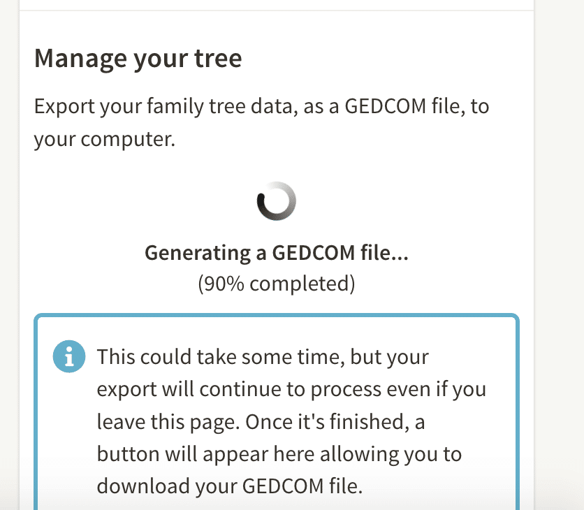 How to move your family tree, GEDCOM downloading